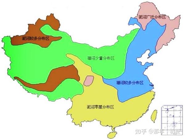 中国沼泽分区分布图