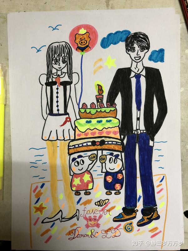 女朋友生日要求我自己画一幅画