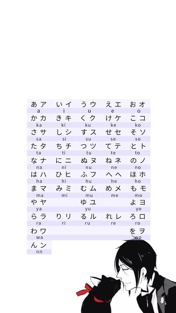 日语初学者福利:五十音图手机壁纸(无水印)
