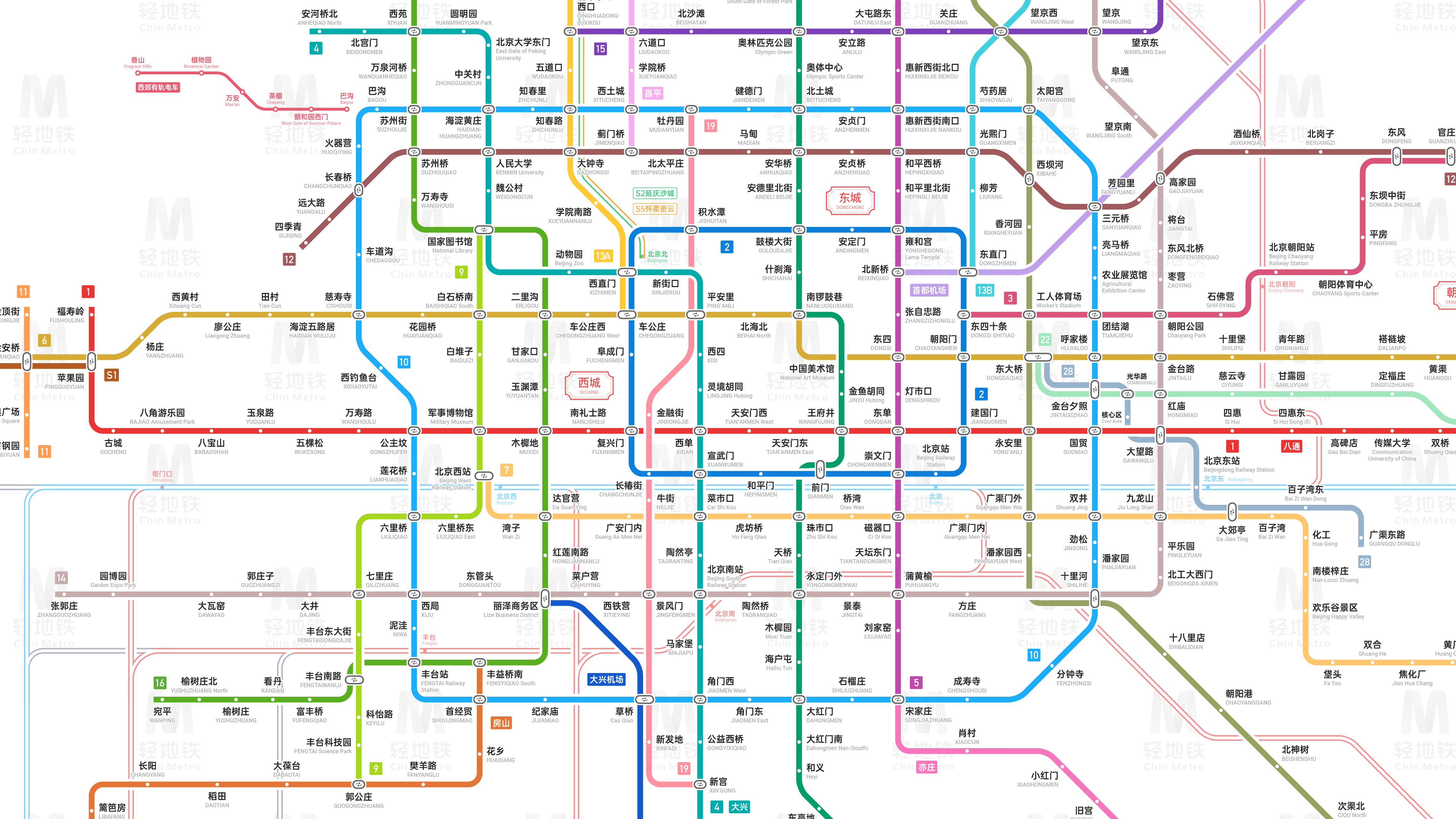 北京轨道交通线路图20352025运营版