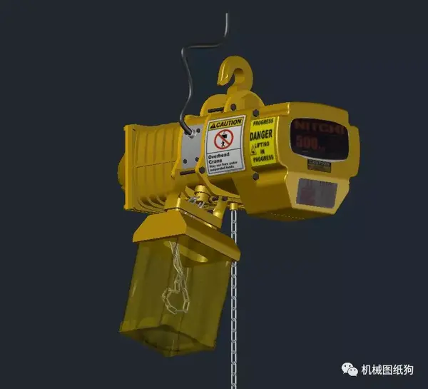 工程机械hoist500kg电动葫芦起重机3d数模图纸autocad设计dwg格式