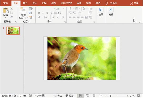 第一步:插入素材图片,按住ctrl的同时使用拖动图片,复制一张.