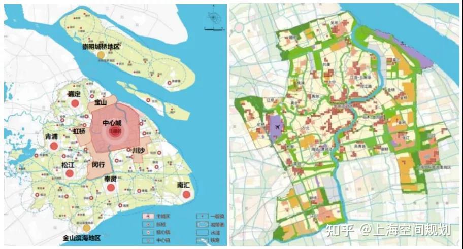 年)主城区用地布局规划图左图为上海市城市总体规划(2017-2035 年)之