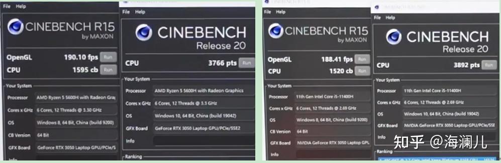 r5-5600h,i5-11400h,r7-5800h,i7-11800h对比,细节明细 - 知乎