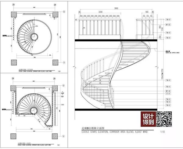室内设计施工图深化007旋转楼梯怎么画设计得到dop设计