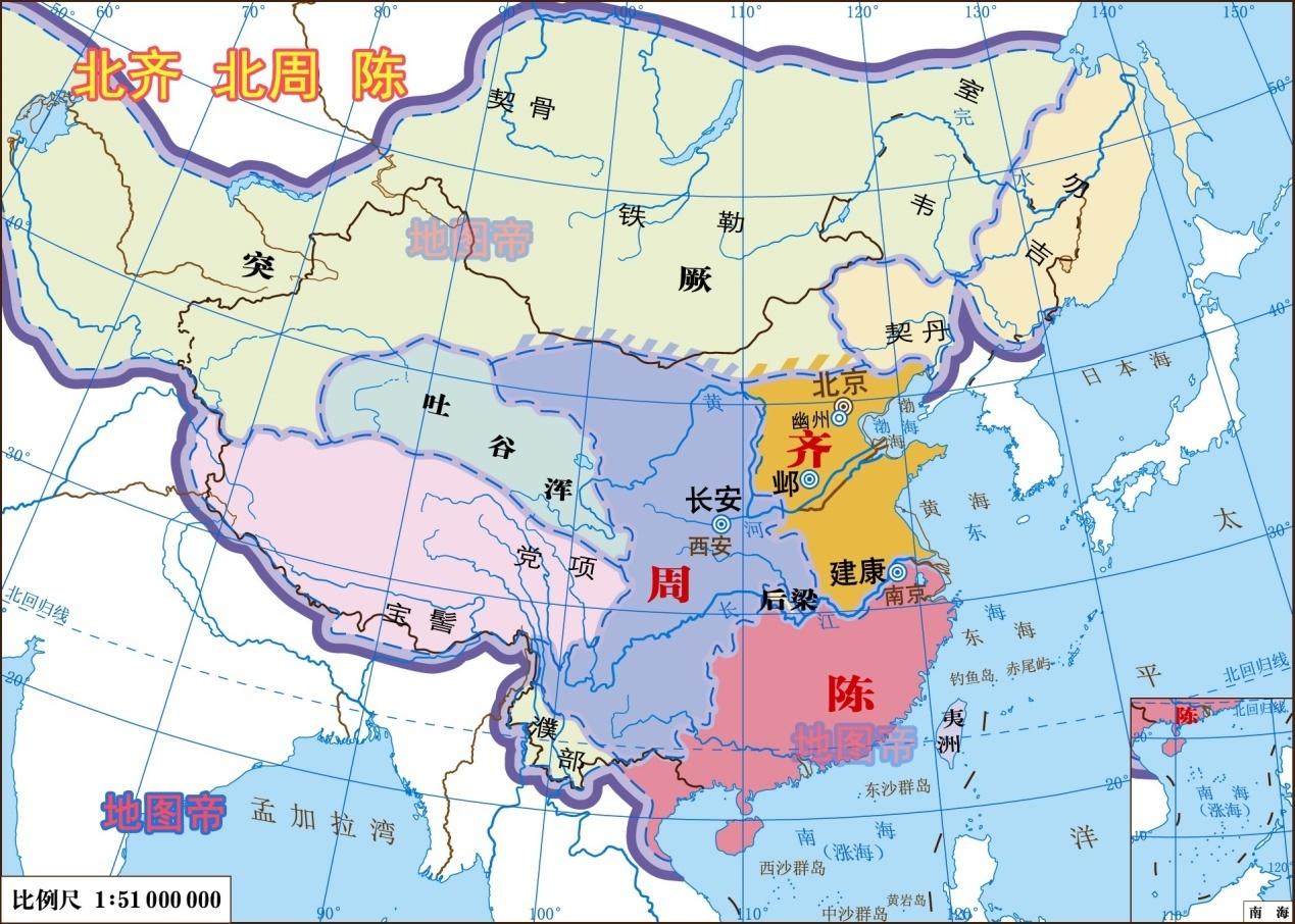 地图上的南北朝14幅地图