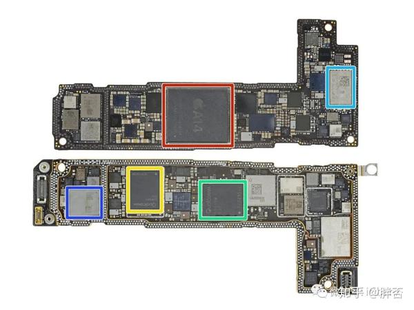 我们可以先来看一张iphone12的主板拆机图,图中最大的是就是苹果a14