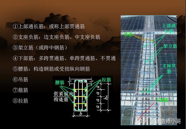 构造钢筋或受扭纵向钢筋⑥吊筋⑦箍筋⑧拉筋部位钢筋他与传统施工图