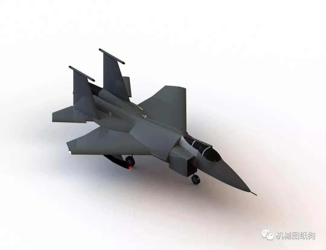 飞行模型f15eagle战斗机简易模型3d图纸solidworks设计