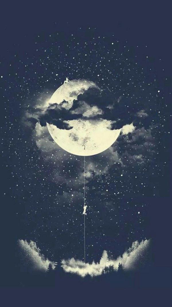 有哪些好看的关于星星月亮的壁纸?