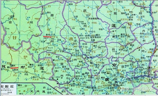 攻陷泾州阴盘县,一直杀到距离长安只有300里的豳州(地图写为"邠州)