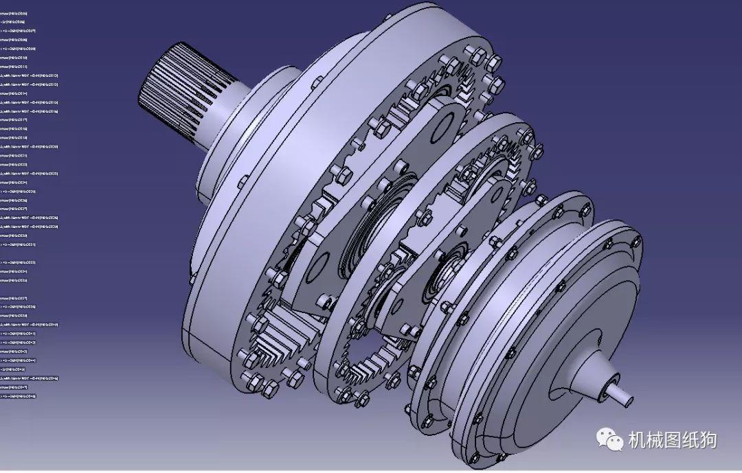 差减变速器行星齿轮变速箱3d模型图纸step格式