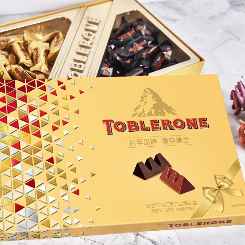 90 现价 ￥ 129 瑞士进口 三角toblerone 牛奶巧克力黑巧克力礼盒