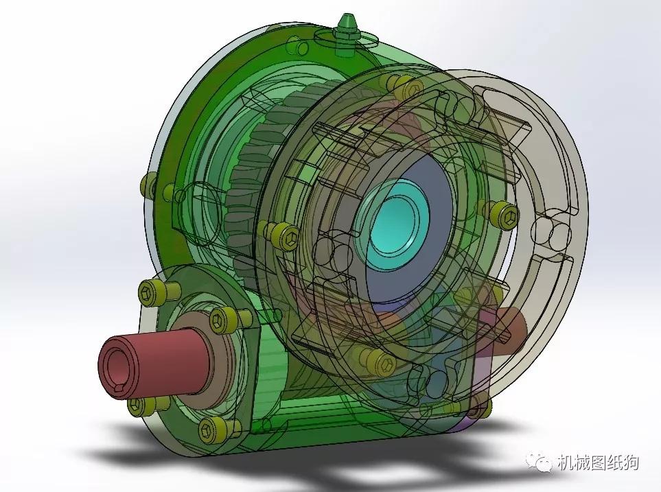 【差减变速器】涡轮减速器3d图纸 solidworks设计