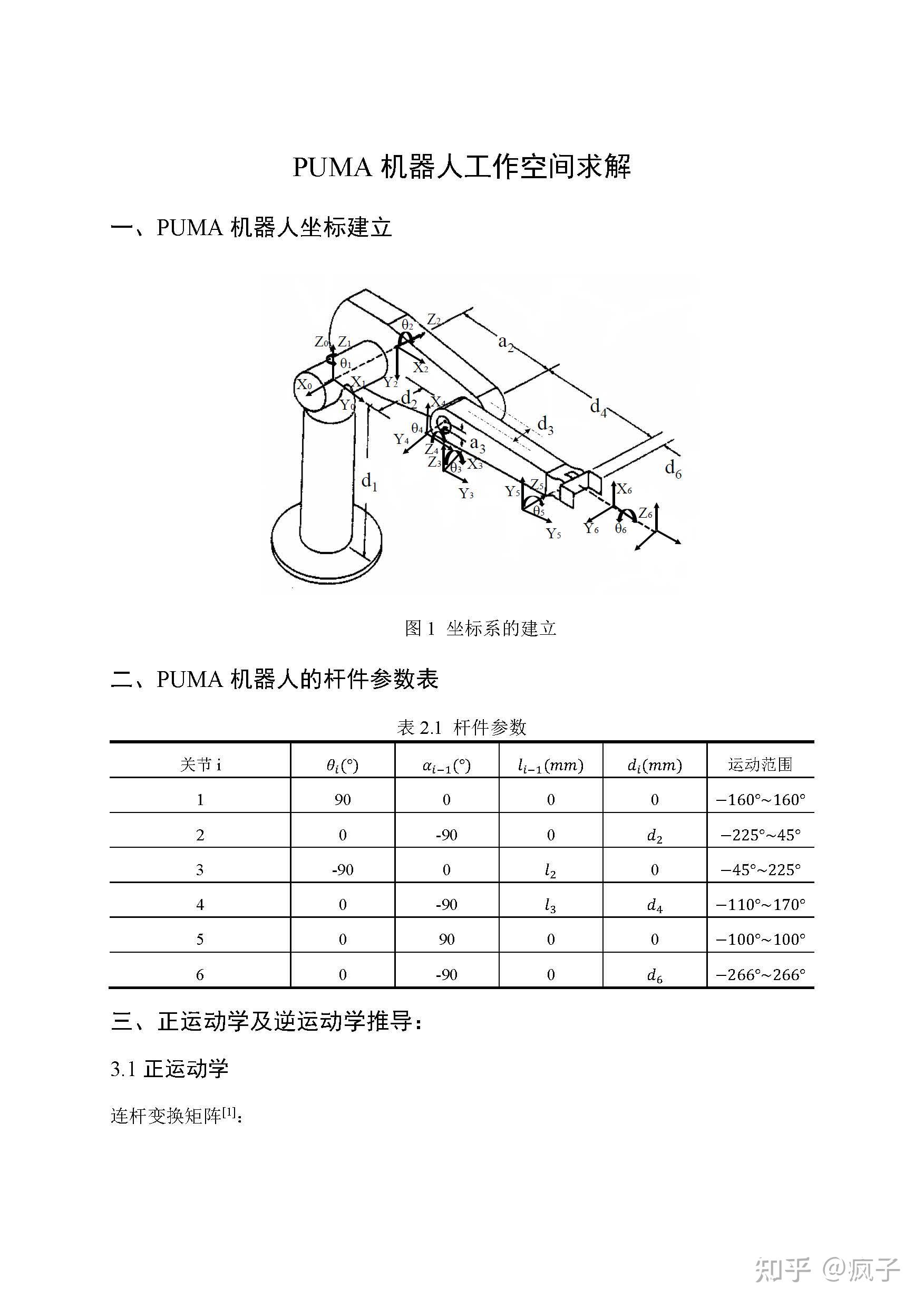 puma机器人工作空间求解