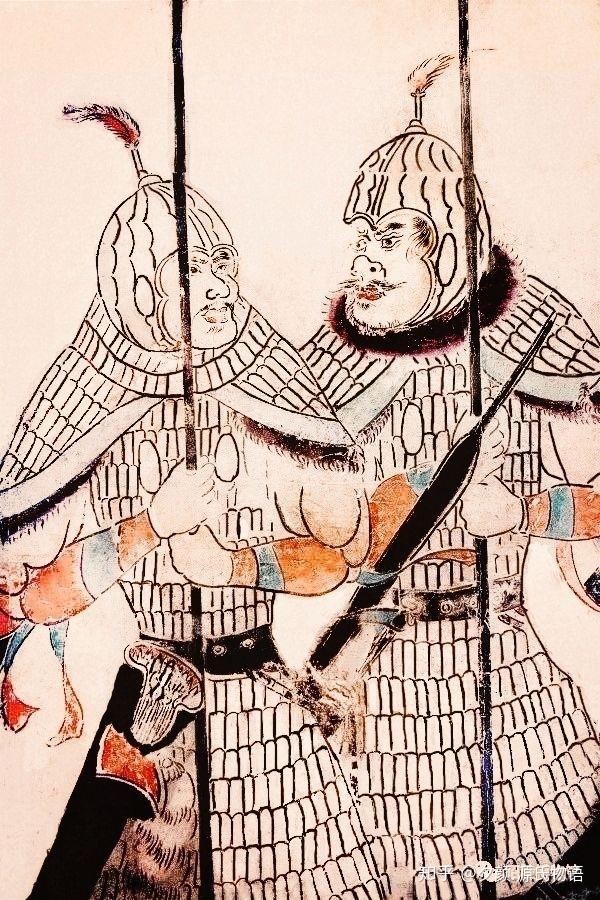 甲胄武士壁画 唐 出土于陕西省昭陵长乐公主墓