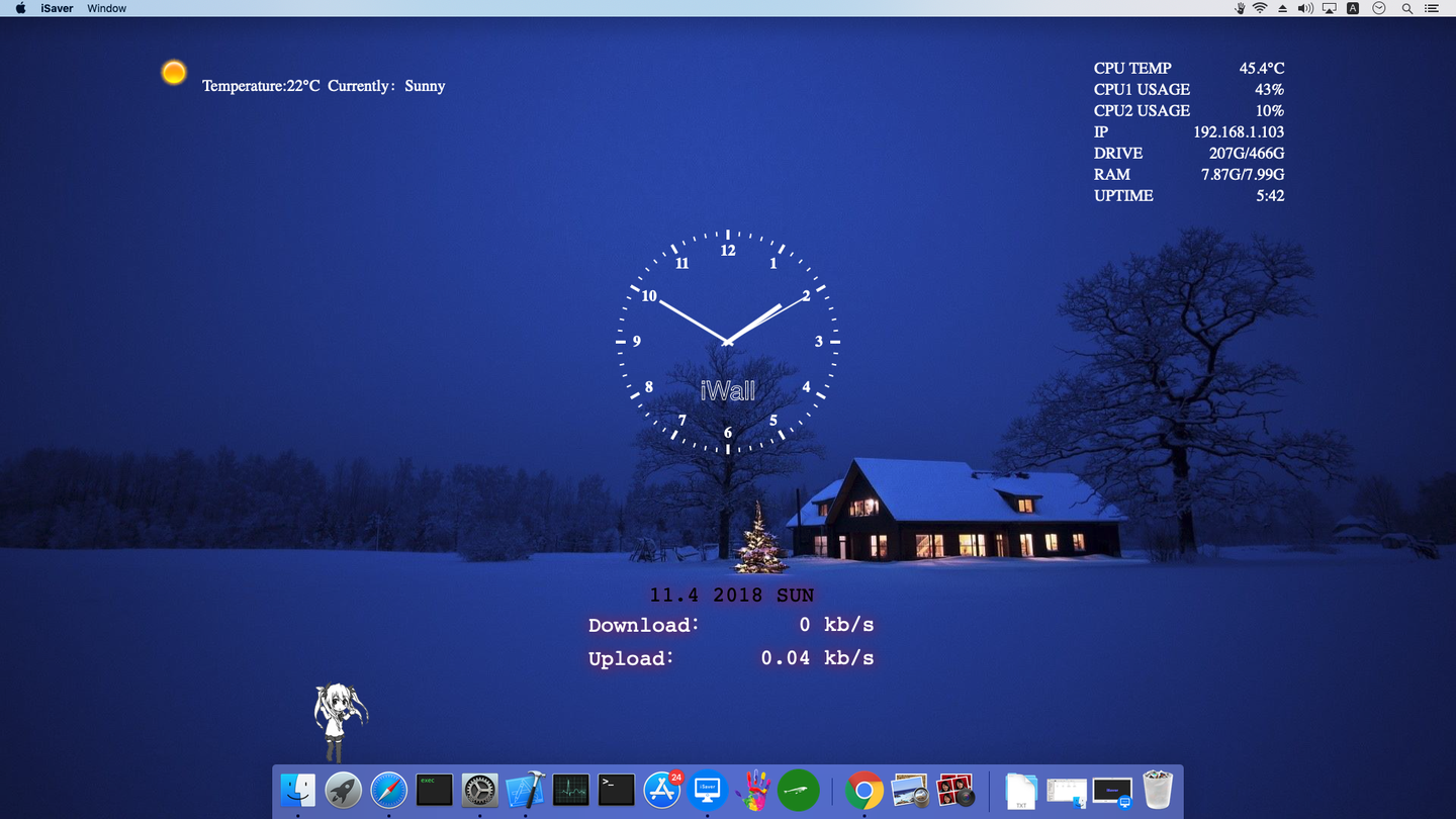 mac动态桌面引擎iwall网页壁纸监控系统信息