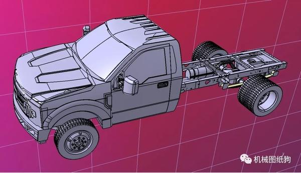 汽车轿车福特f550房车底盘模型3d图纸stp格式