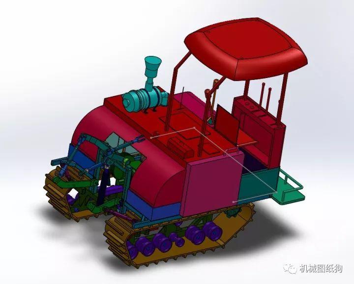 其他车型履带式拖拉机模型3d图纸solidworks设计