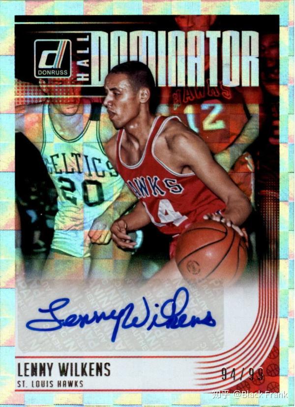 2018-19 donruss hall dominator signatures #7 lenny wilkens/99