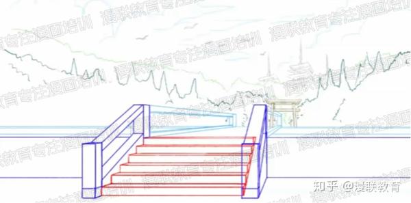 利用透视绘制漫画背景!漫画中曲道和台阶的画法