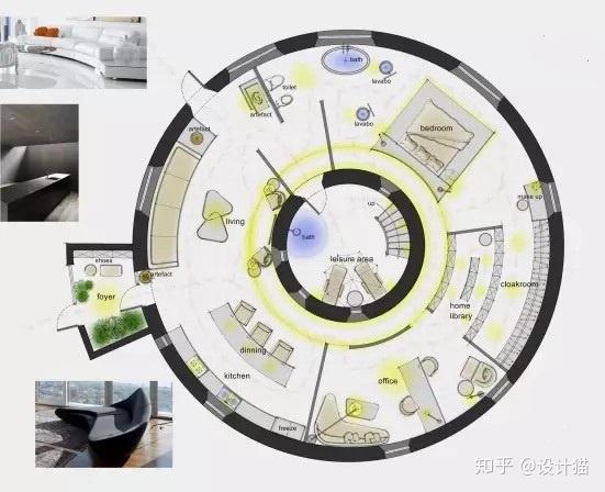 室内设计深度解析,一个圆形户型的多种设计方案