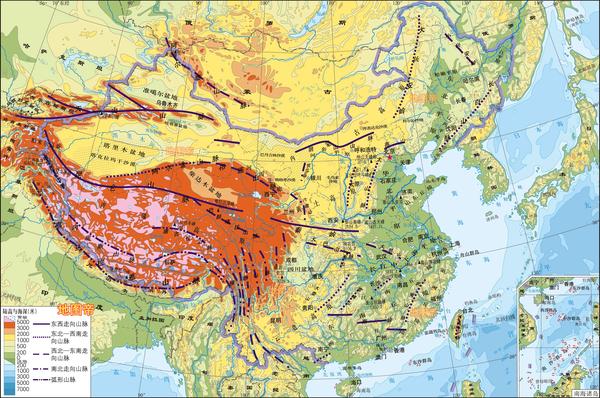 中国局部地形图(7图)