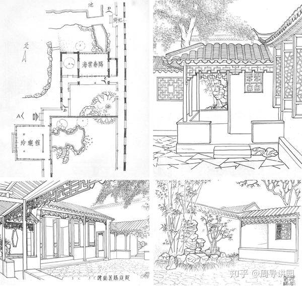 「枇杷园」内部宁静,有一种书斋小院的氛围,尤其「海棠春坞」和