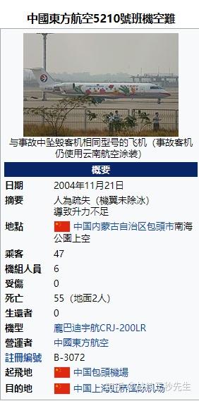 我国的航空事故二十六中国东方航空5210号班机空难1121包头空难