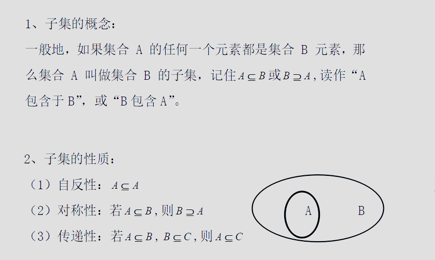 高中数学必修一,集合知识概念运算归纳总结