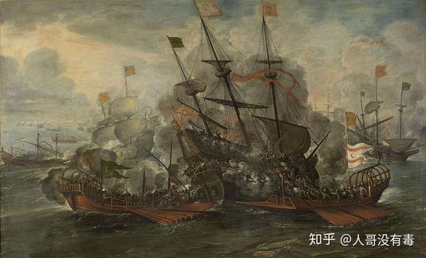 中世纪海战,奥斯曼海军围攻基督船只(by juan de la corte)
