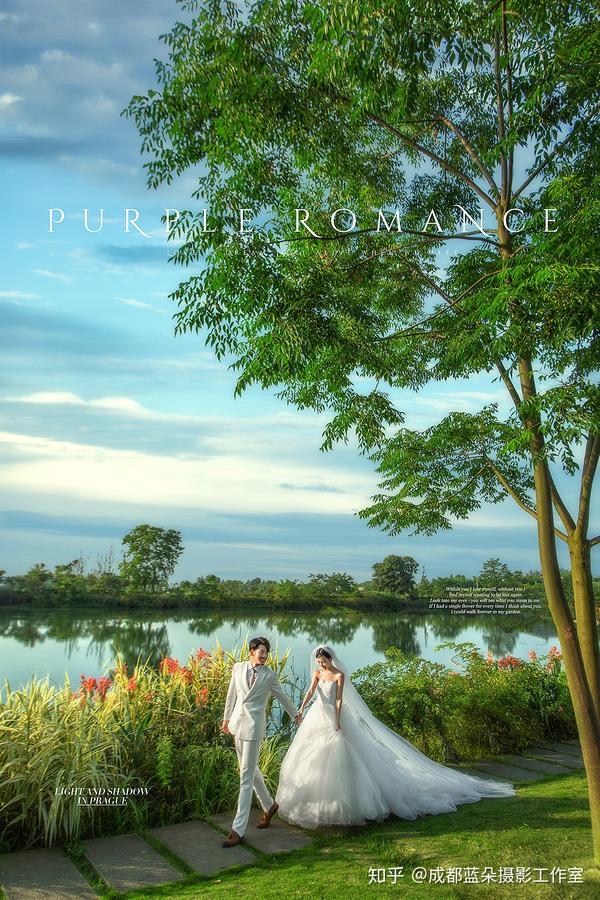成都婚纱照 外景婚纱照|洁白的婚纱搭配湖边的夏日色彩,美爆了!