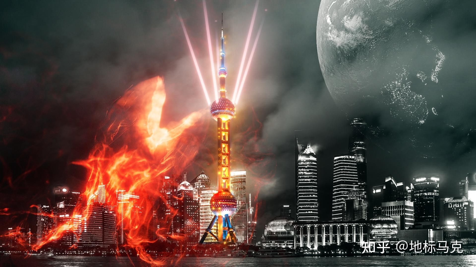 造梦航天月东方明珠上空上演超酷炫ar灯光秀