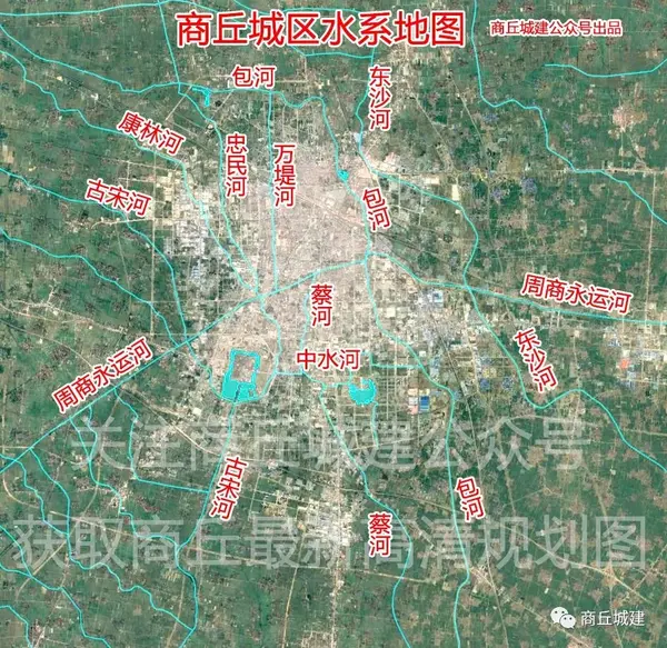 商丘城区水系地图