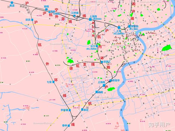 沪杭内,外环线示意图