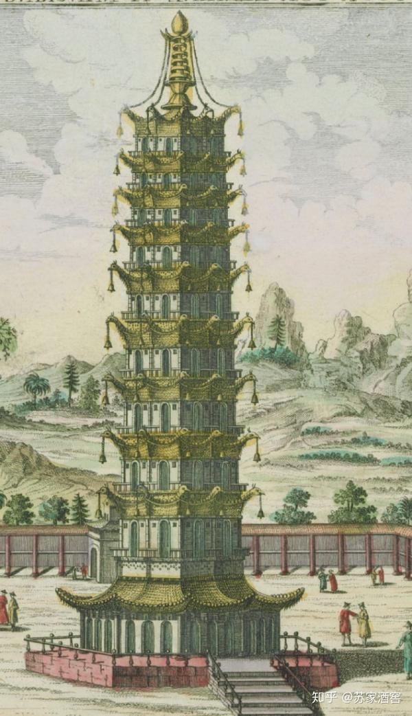 西方绘画的大报恩寺琉璃塔