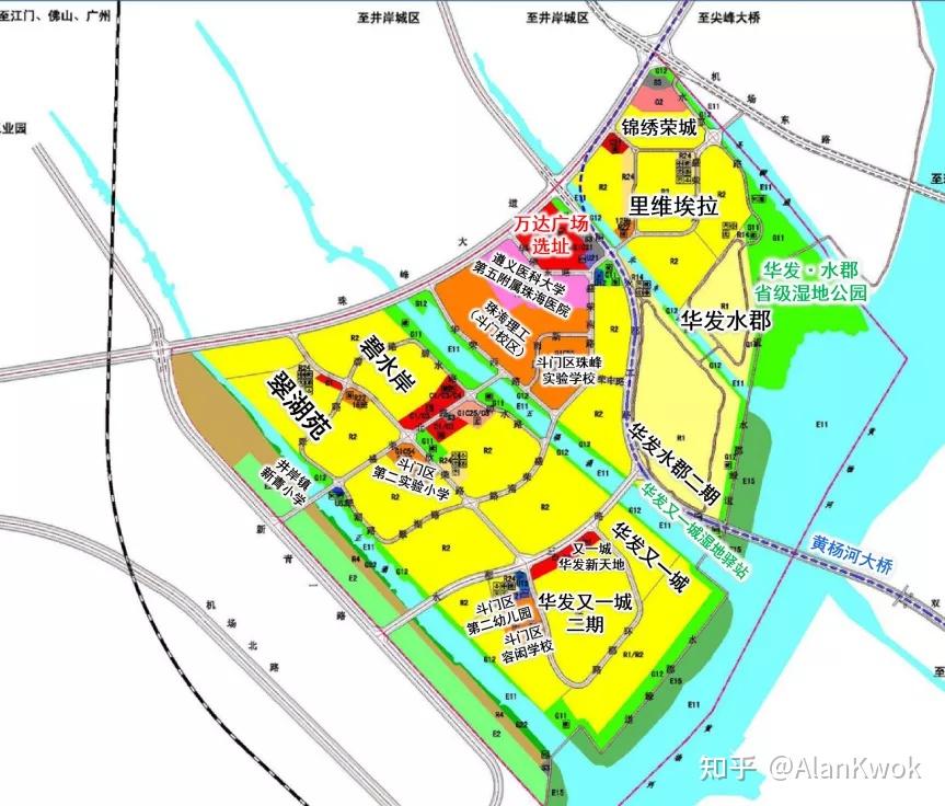 珠海的万达广场选址在斗门井岸尖峰南片区,商业体量约为12.