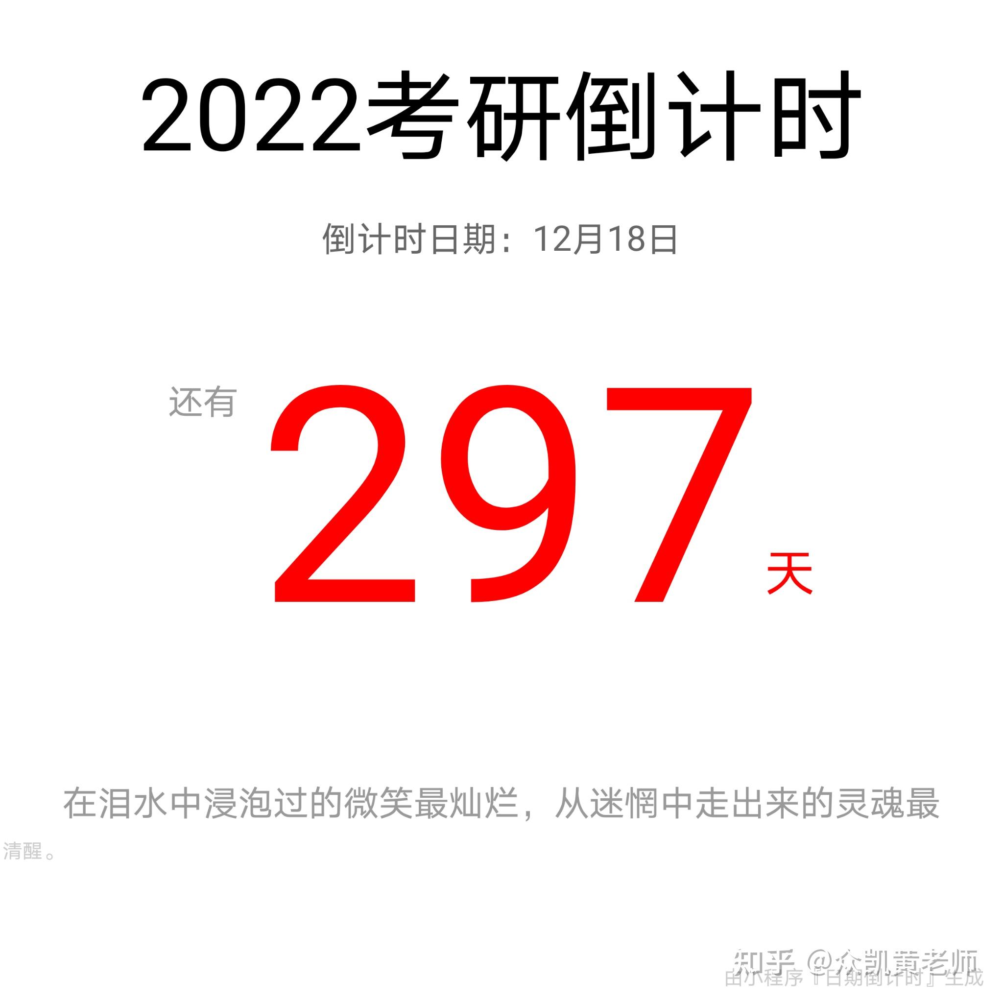 2022考研倒计时297天 考研加油