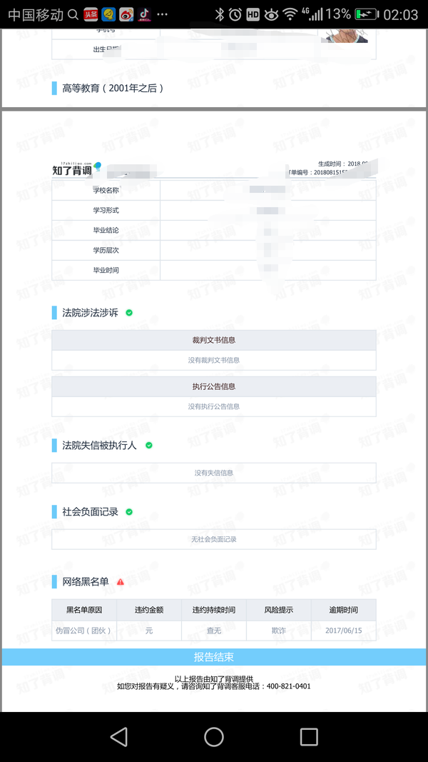 我特么有这水平我还去找啥工作…这个:知了背调是个啥玩意啊,靠谱嘛