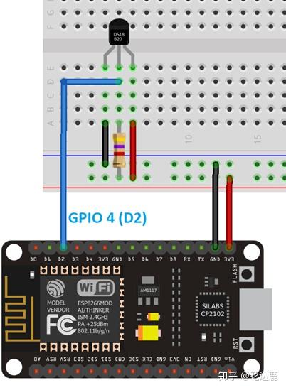 ds18b20温度传感器 nodemcu