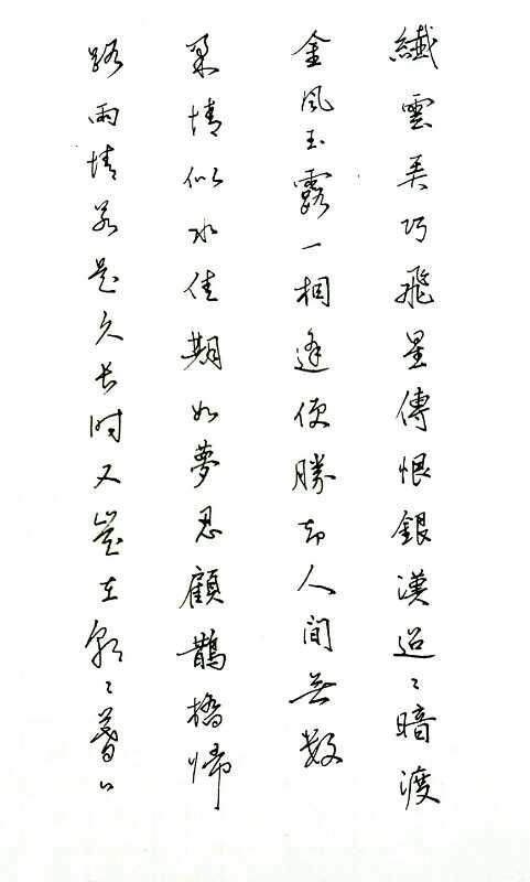 秦观《鹊桥仙》手写钢笔字笔友钢笔书法习作欣赏