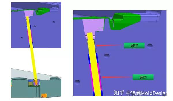 04 产品结构设计(斜顶) 此套门板模具 ,每个产品共7个扣位采