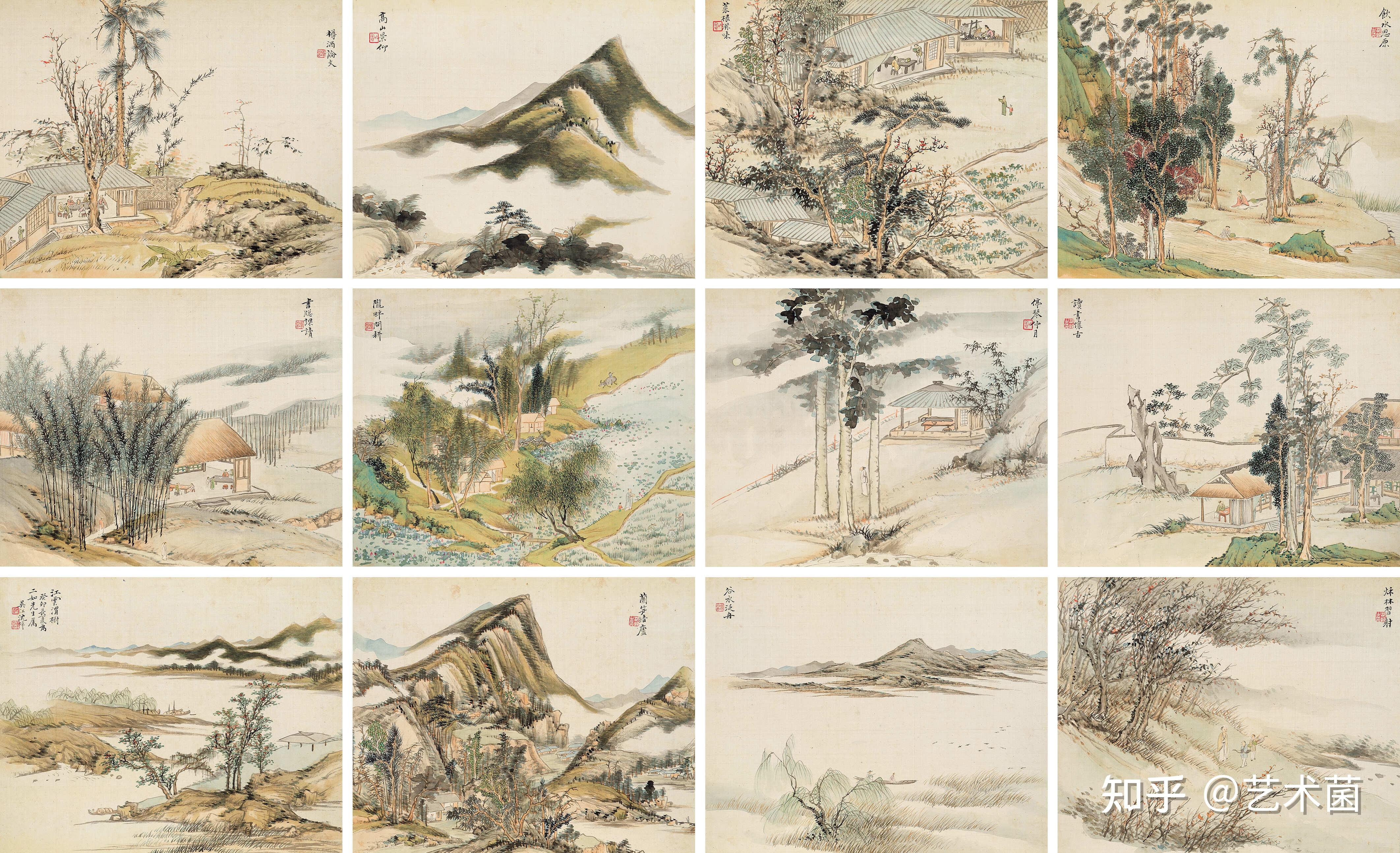 清代画家沈焯山水画托兴言情册