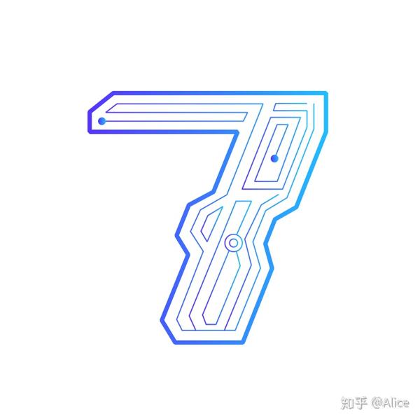 7班班服定制图案素材 数字七创意设计图案