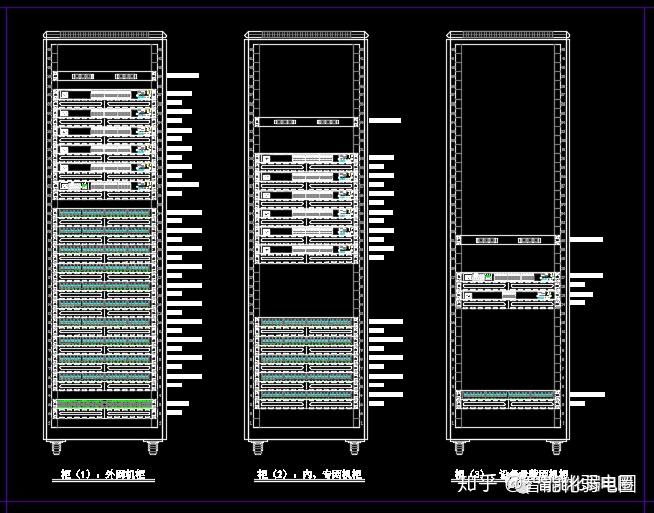 但是这次有群友分享了自己项目上设计的弱电机柜图,看了cad设计弱电