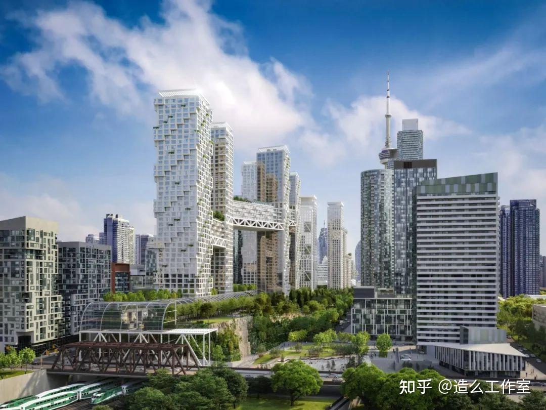 九座塔楼空中相联萨夫迪建筑事务所公布多伦多都市综合体方案