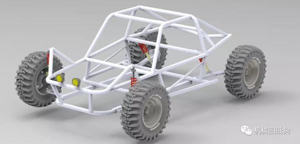 【卡丁赛车】buggy钢管车钢管架模型3d图纸 solidworks设计