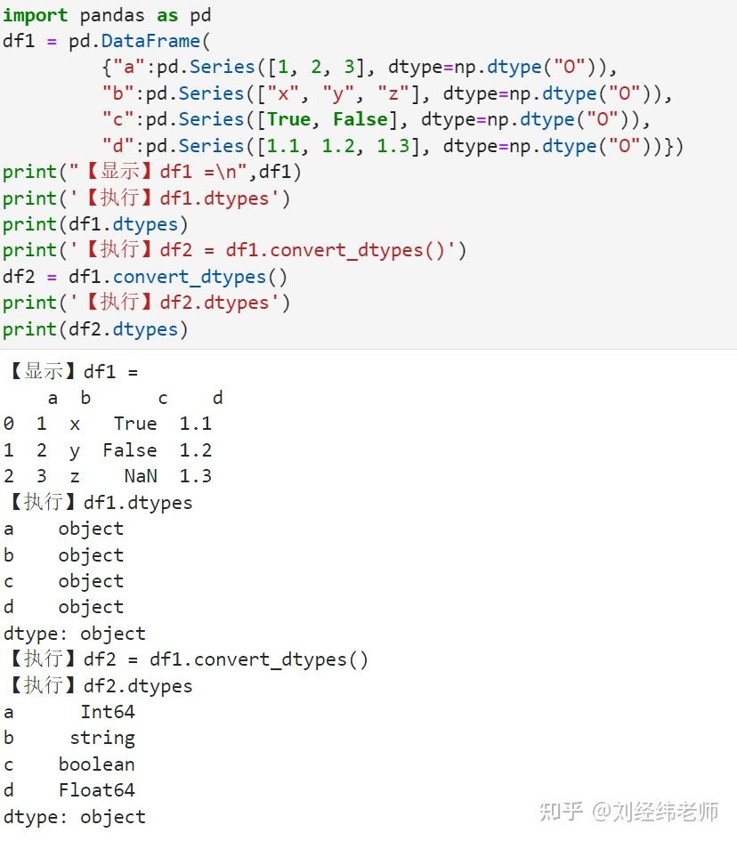 将Dataframe各列的数据类型调整为最恰当的数据类型DataFrame convert dtypes 知乎