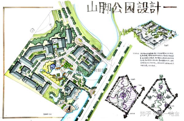 公园广场规划设计(第一弹)--大禹手绘规划快题优秀作品欣赏