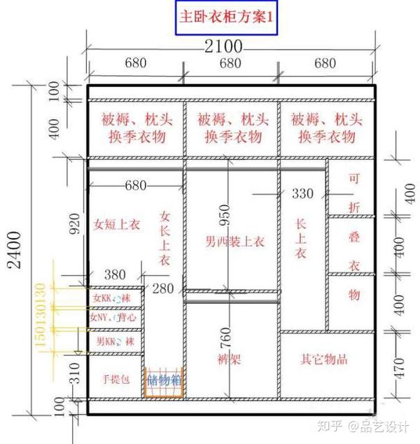 主卧衣柜 最初方案